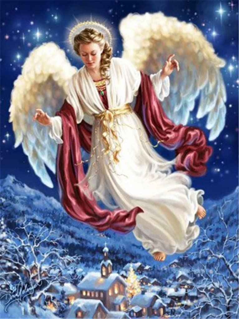 Amazon | LovetheFamily 空飛ぶ天使 数字油絵 数字キット塗り絵 手塗り